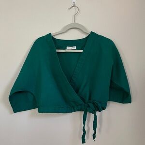 Urban Outfitters Green Wrap Top
